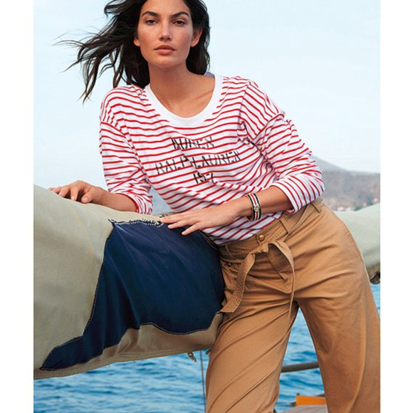 Lauren Ralph Lauren -Twill Cropped Wide-Leg Pants - Picture 3 of 5